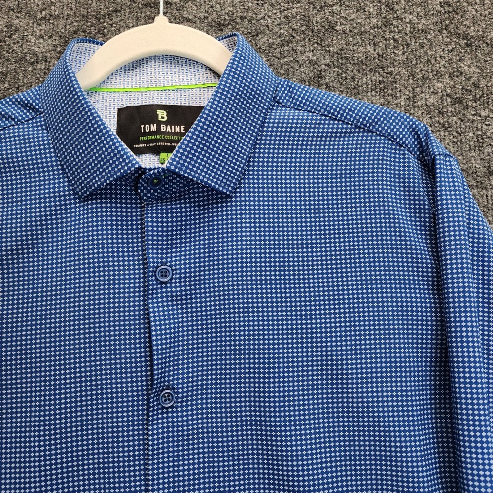 Tom Baine Performance Collection Slim‎ Fit 4-Way Stretch Wrinkle Free Shirt L